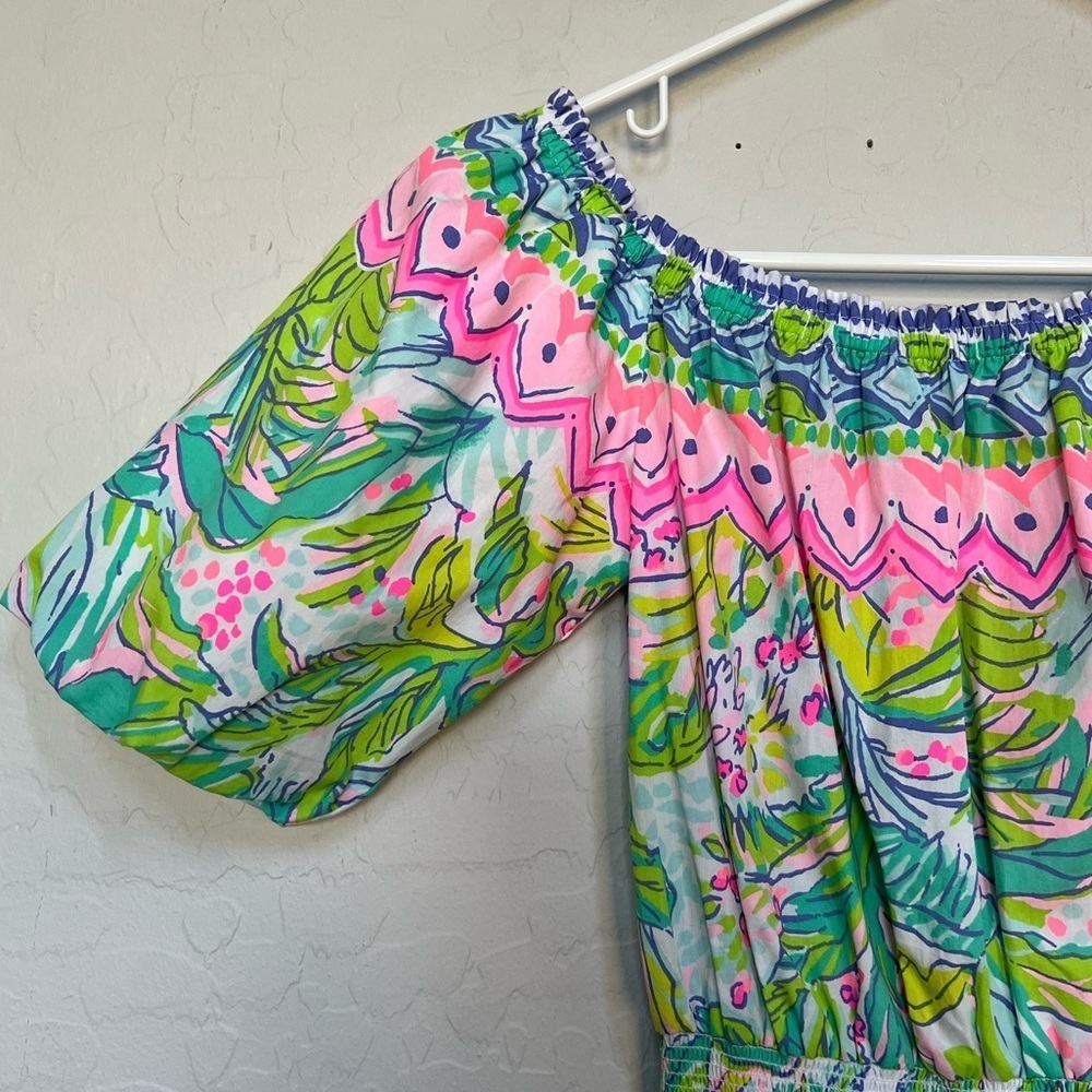 New Lilly Pulitzer Camille Off-The-Shoulder Floral Dress size XS - Picture 7 of 11